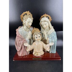 Holy Family Statue Resin Wood Precious Collection Gloss Gold